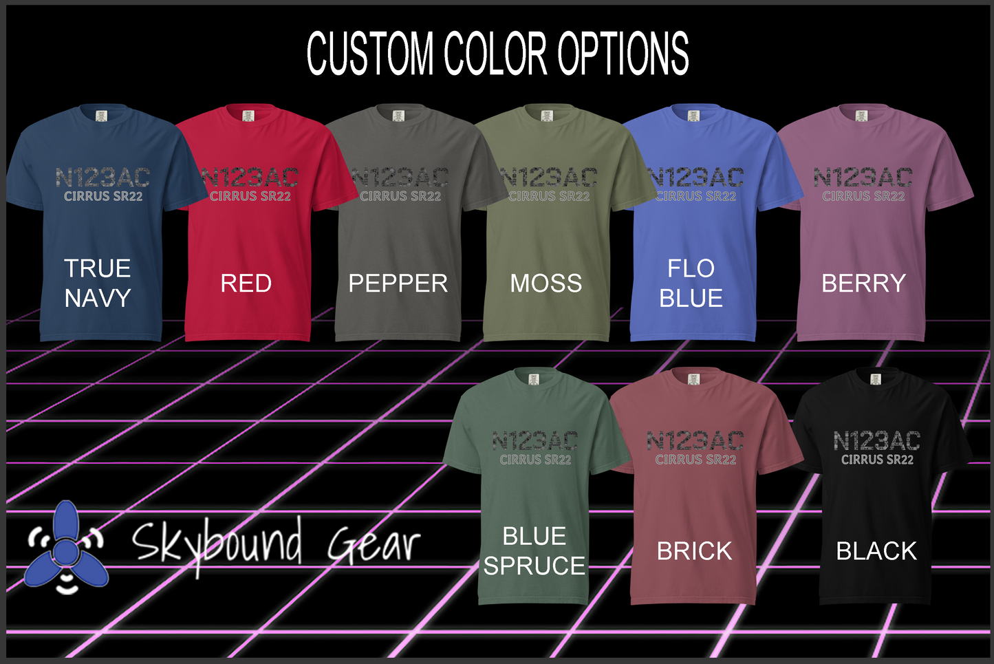 Custom Airplane Collage Tail Number T-Shirt