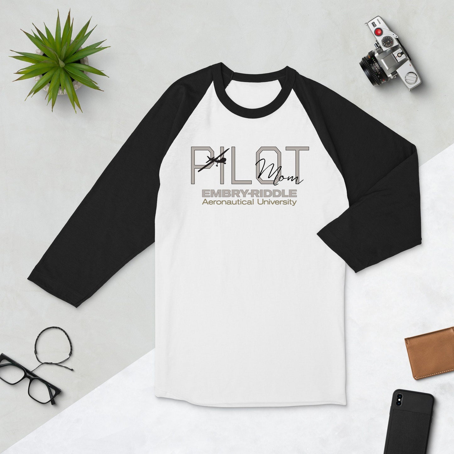 ERAU Pilot Mom 3/4 Sleeve T-shirt | Embry Riddle Aeronautical University Pilot