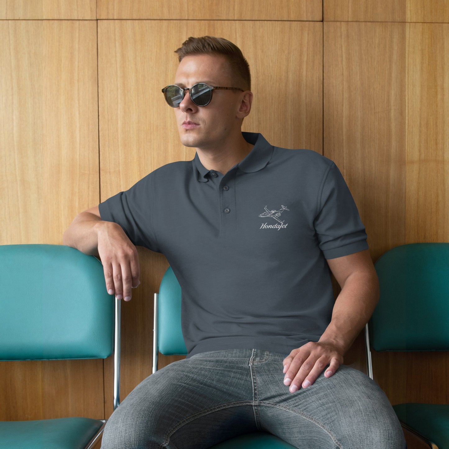 HondaJet Men's Premium Embroidered Polo