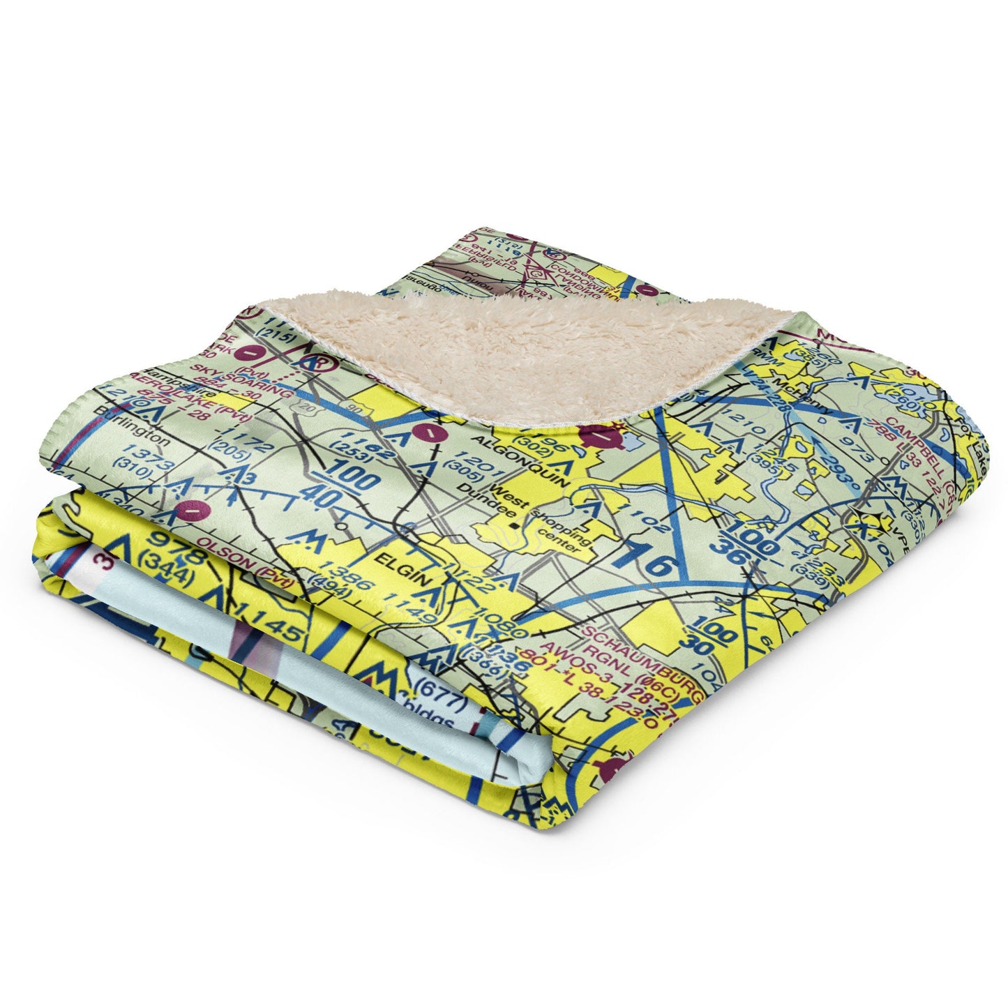 Chicago FAA VFR Sectional Sherpa Blanket featuring O'Hare Class B Airspace (ORD)