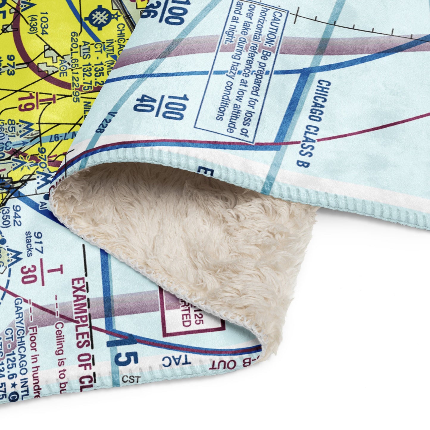 Chicago FAA VFR Sectional Sherpa Blanket featuring O'Hare Class B Airspace (ORD)