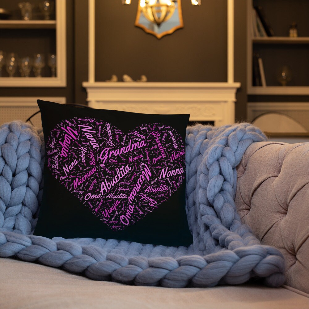 I Love You Grandma, Yiayia, Bubbe, Abuela, Meemaw, Nana, Nonna, Oma! Valentine's Day Gift, stylish accent pillow