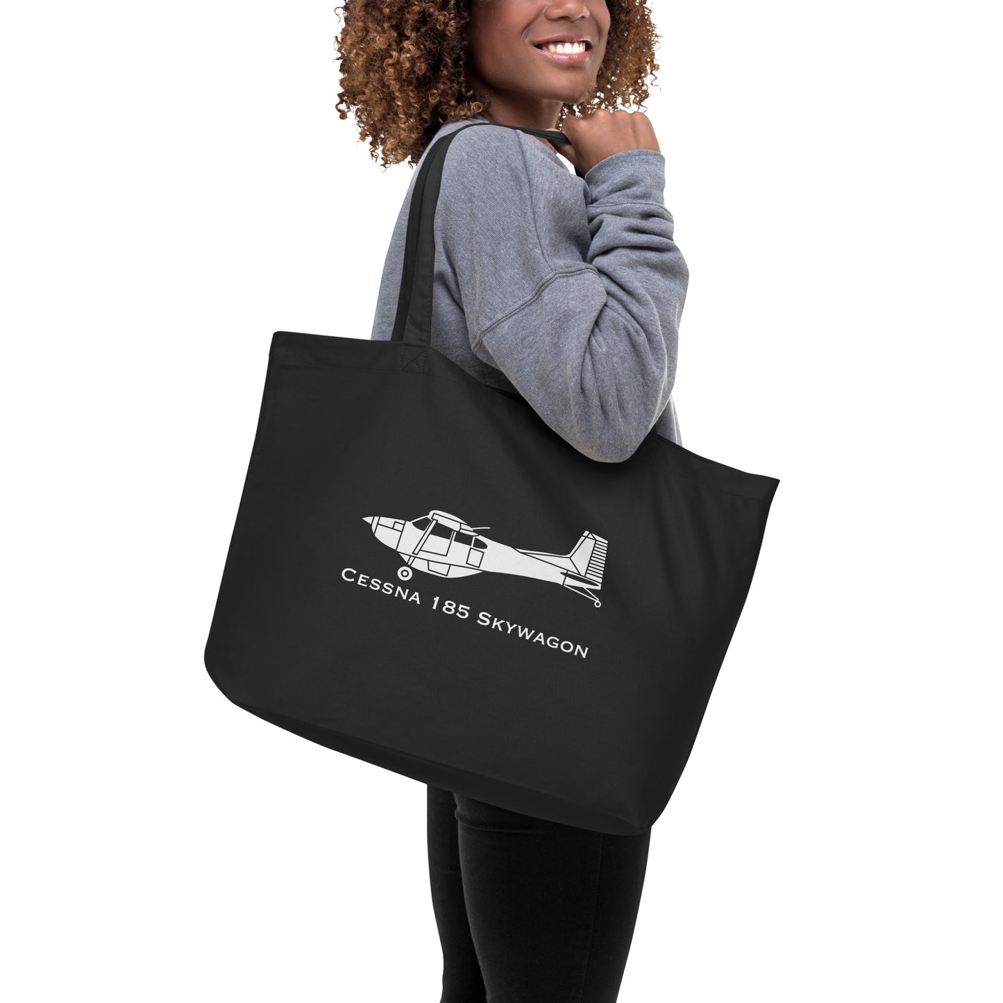 Cessna Skywagon Airplane Organic Tote Bag | C185