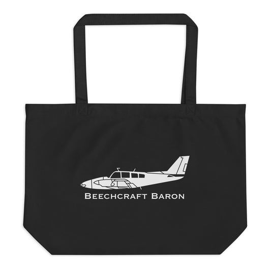 Beechcraft Baron BE-55 Airplane Organic Tote Bag BE55