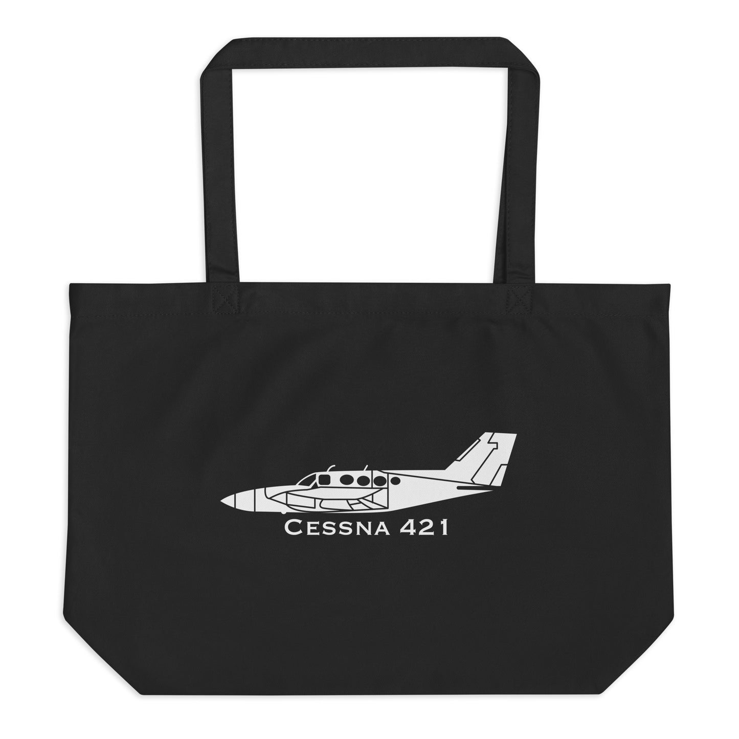 Cessna 421 Airplane Organic Tote Bag | Twin Cessna C421