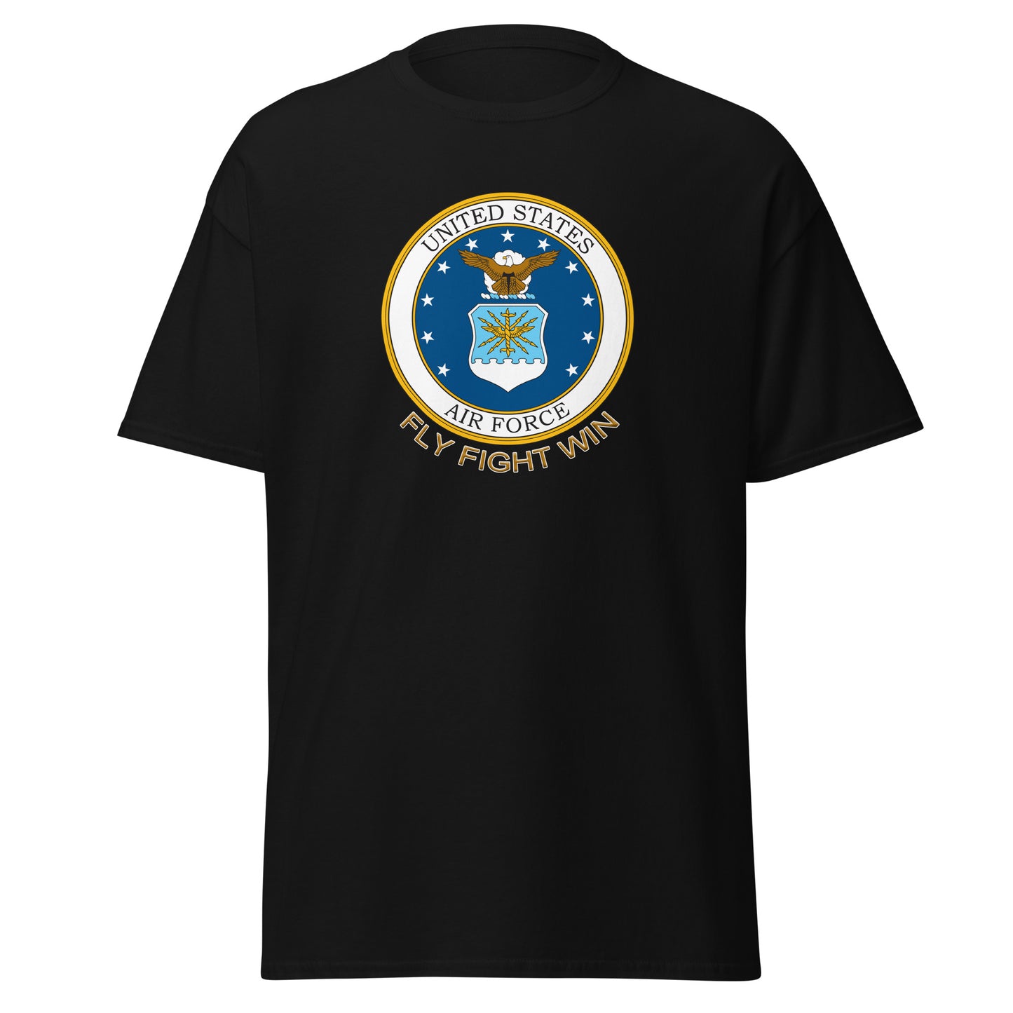 US Air Force Fly-Fight-Win Emblem Unisex T-Shirt | USAF Casual Airman Pride Shirt