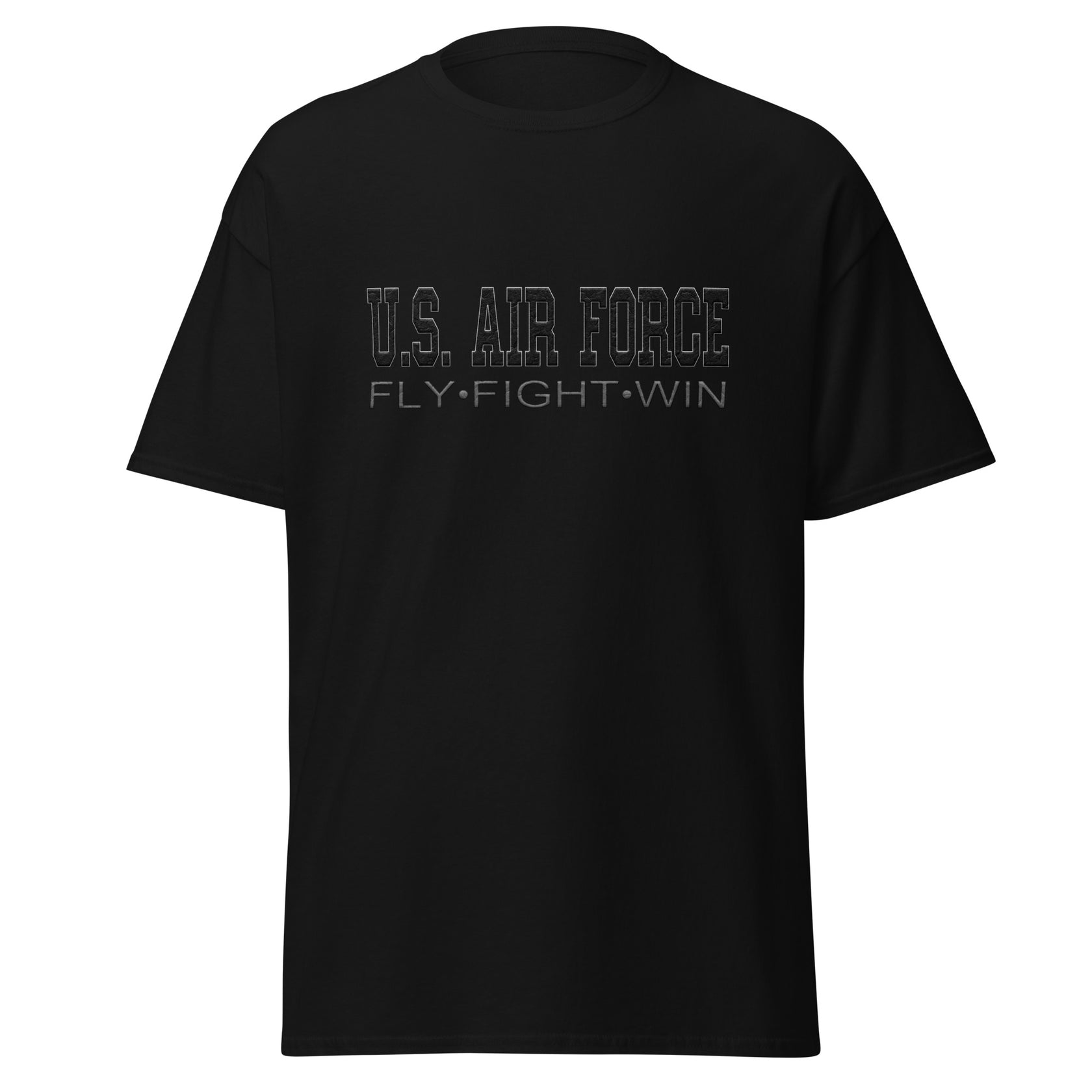 US Air Force Fly-Fight-Win Textured Monochromatic Unisex T-Shirt