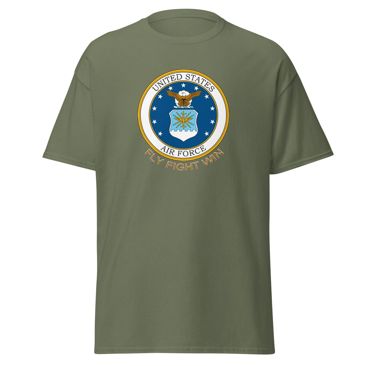 US Air Force Fly-Fight-Win Emblem Unisex T-Shirt | USAF Casual Airman Pride Shirt