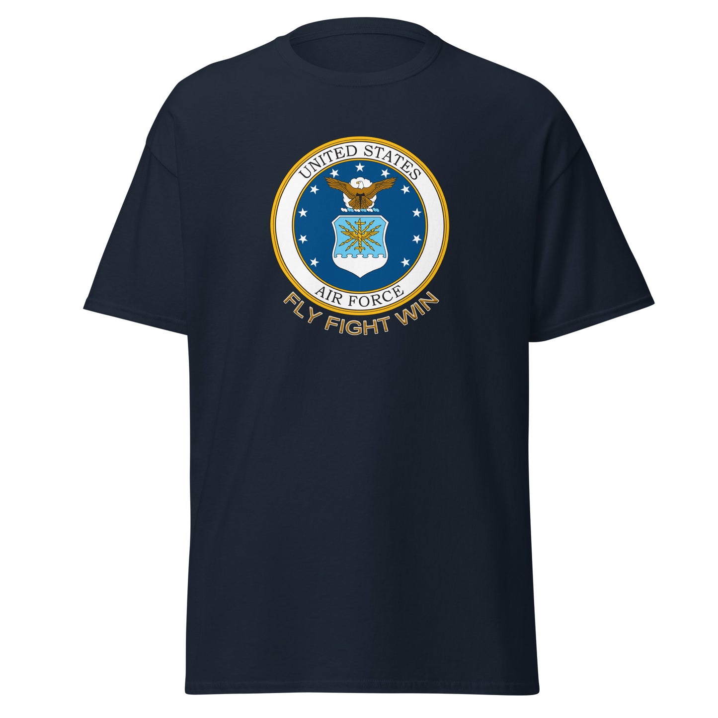 US Air Force Fly-Fight-Win Emblem Unisex T-Shirt | USAF Casual Airman Pride Shirt