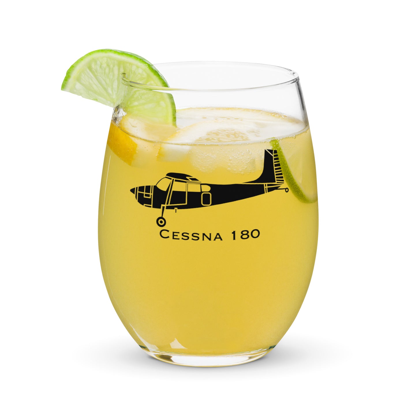 Cessna 180 Stemless Wine Glass, Tumbler