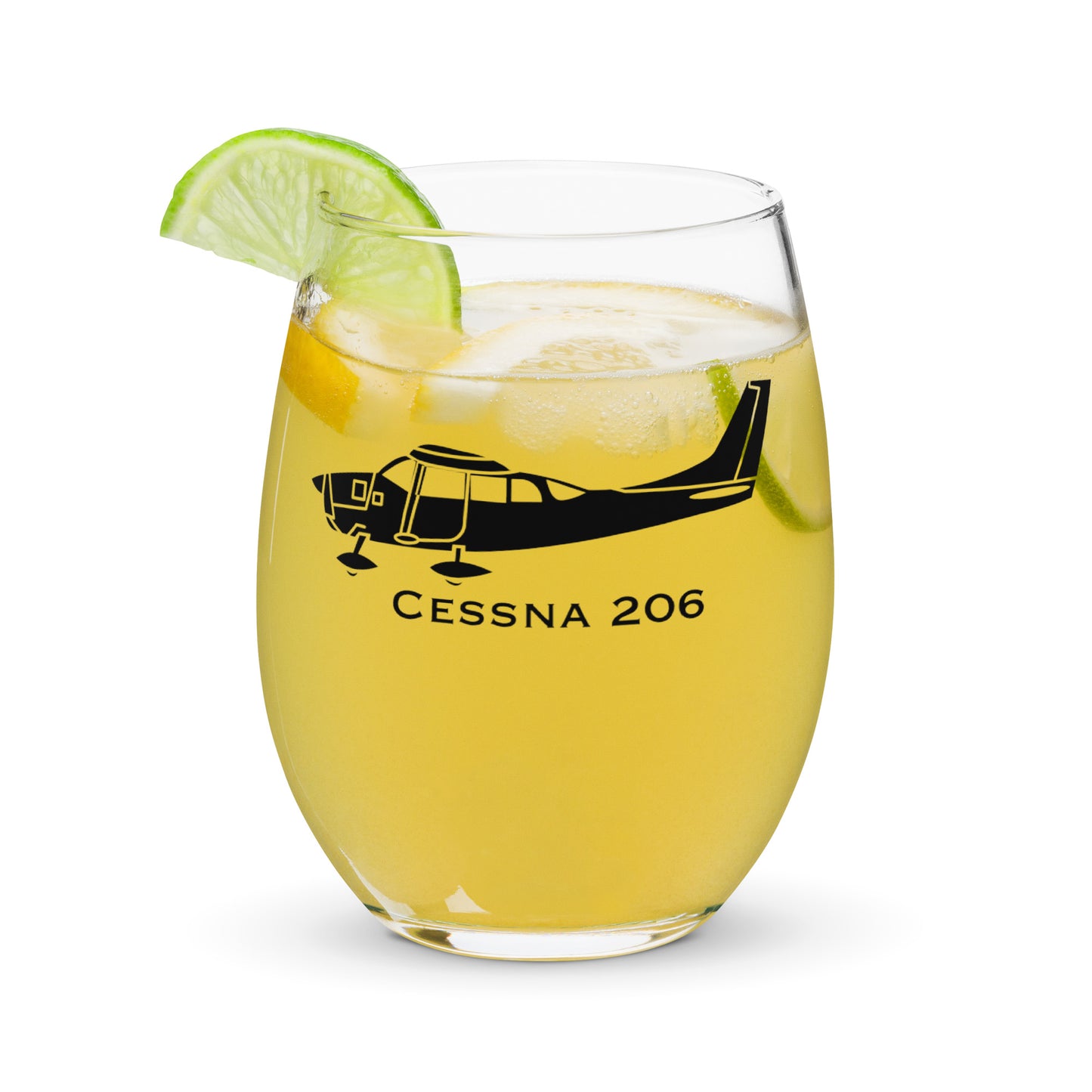 Cessna 206 Stemless Wine Glass, Tumbler