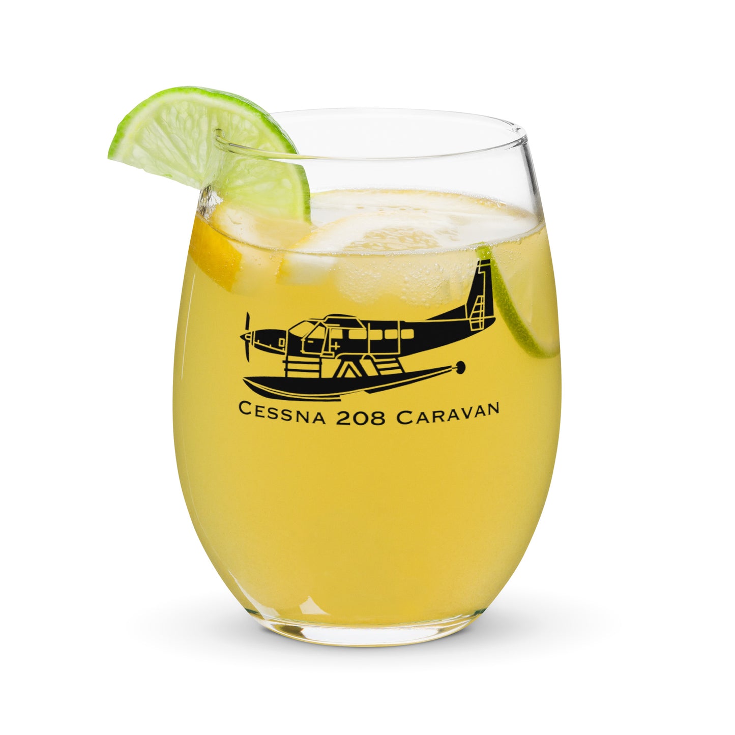 Cessna 208 Caravan Float Plane Stemless Wine Glass, Tumbler