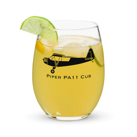 Piper Cub PA-11 Stemless Wine Glass, Tumbler