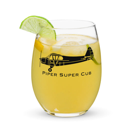 Piper Super Cub PA-18 Stemless Wine Glass, Tumbler