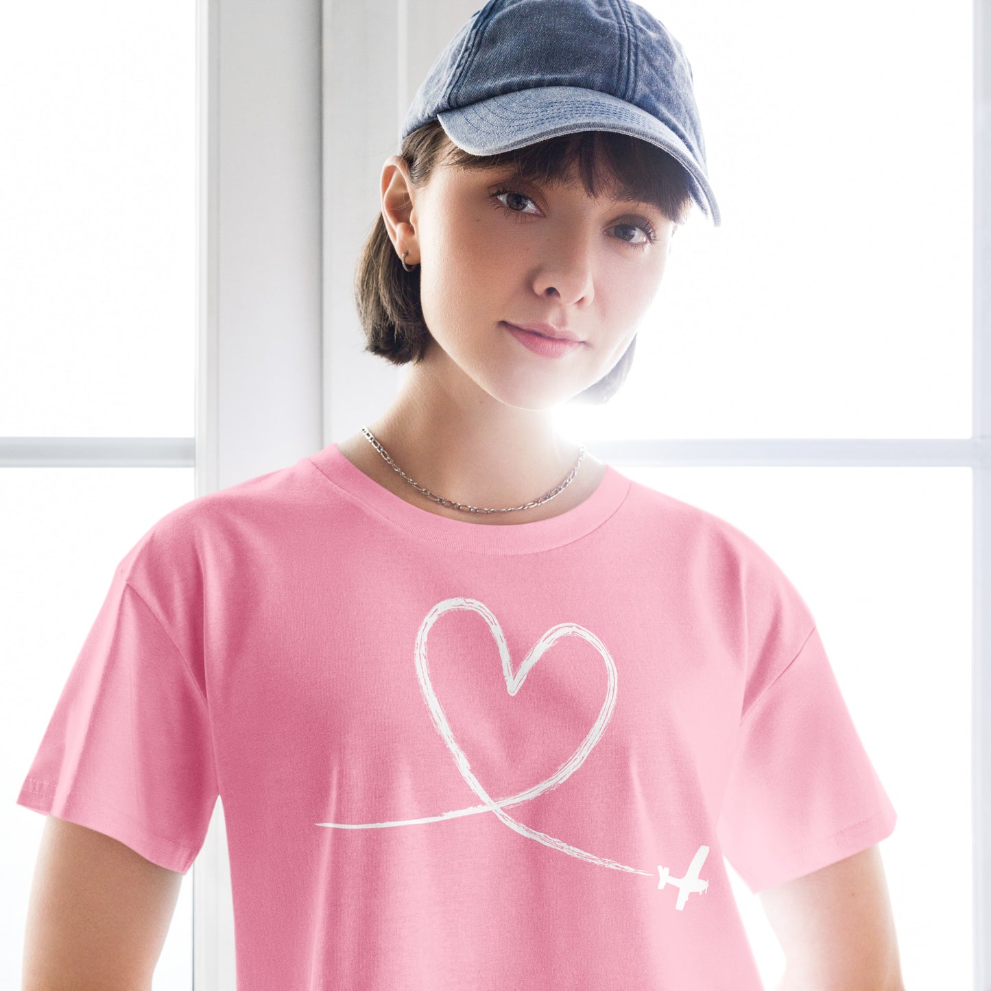 Women's Skywriting Heart Crop Top