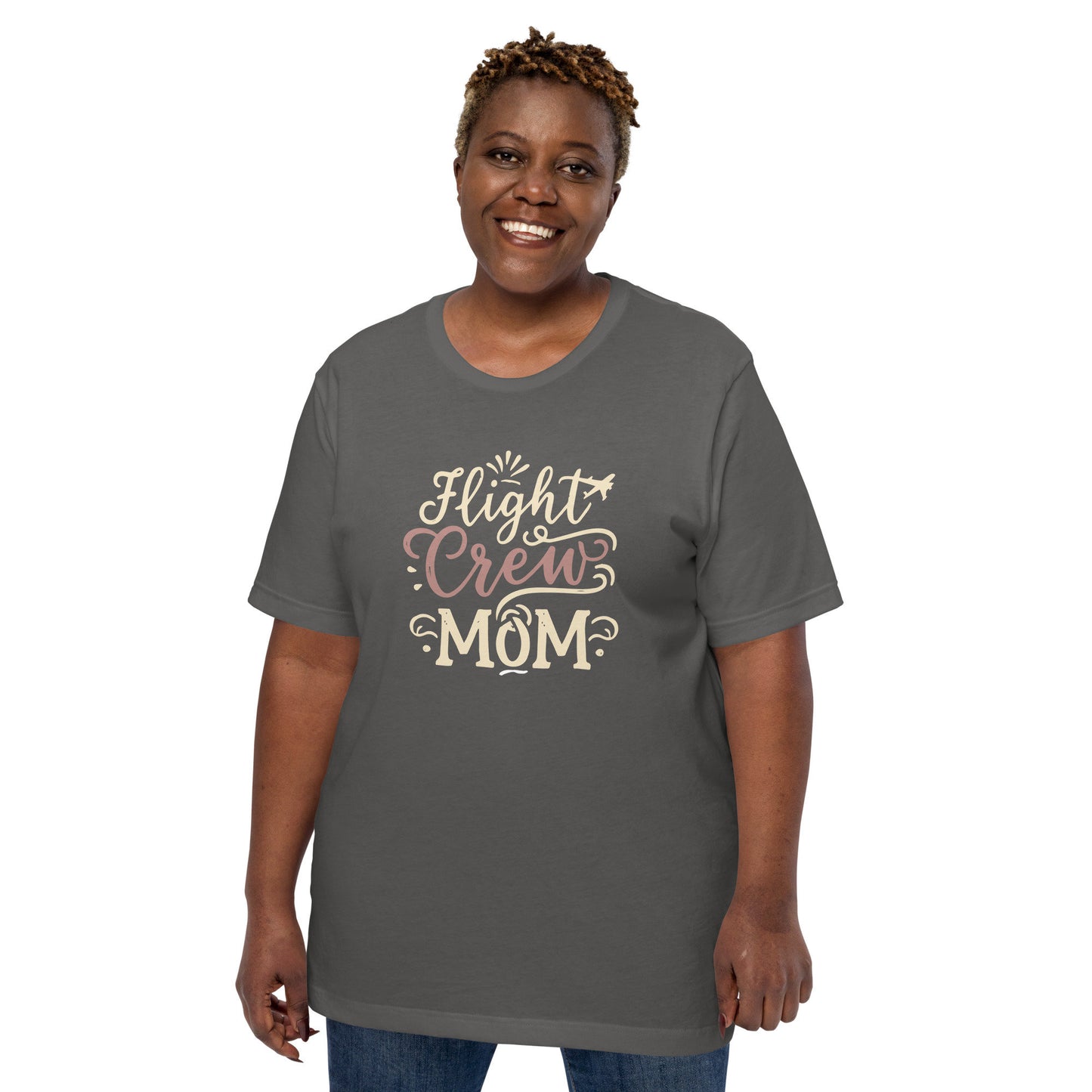 Show your Flight Crew Mom pride with this quality 100% cotton tee