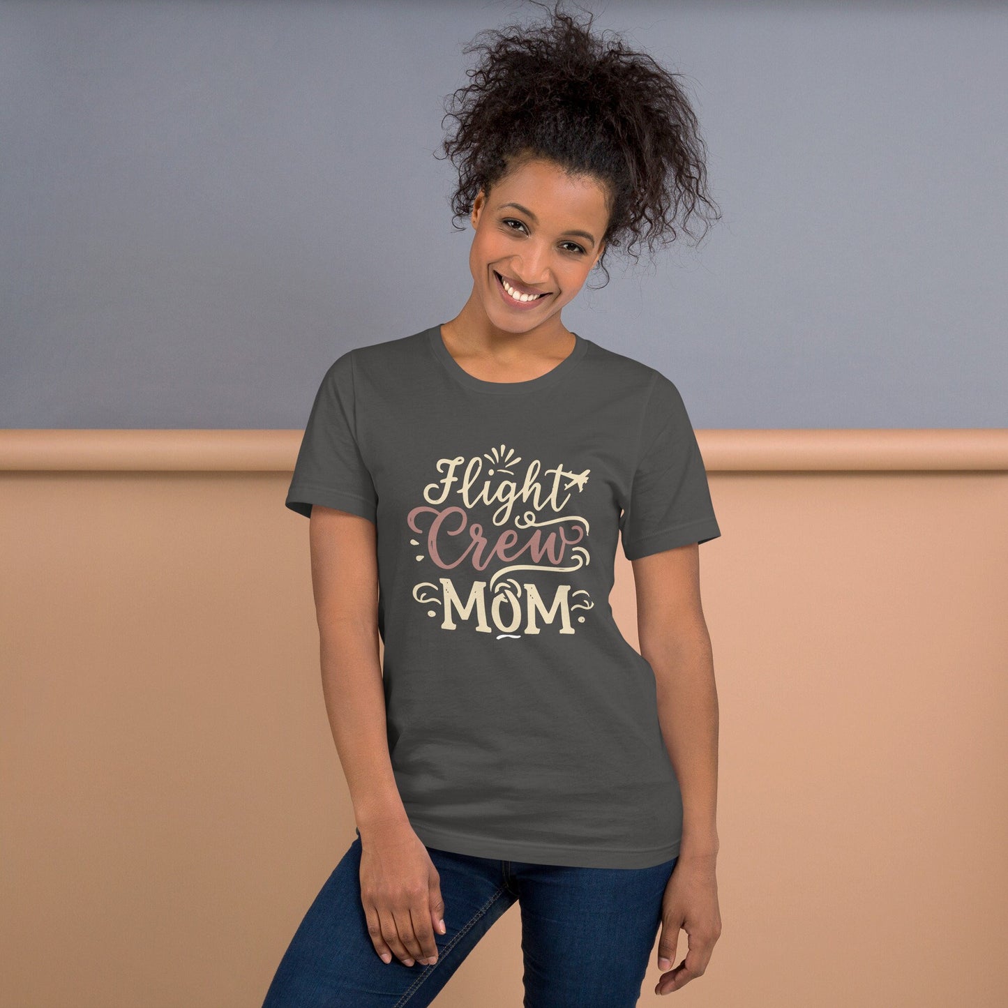 Show your Flight Crew Mom pride with this quality 100% cotton tee