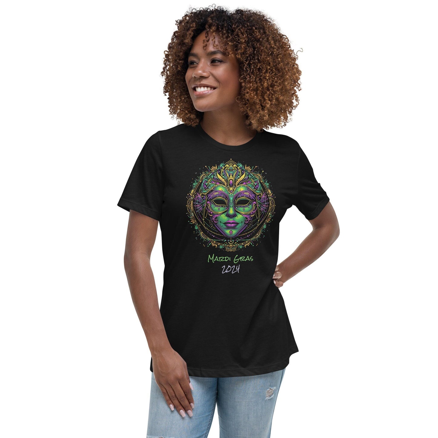 Womens Mardi Gras T-shirt | Laissez les Bons Temps Rouler Tee