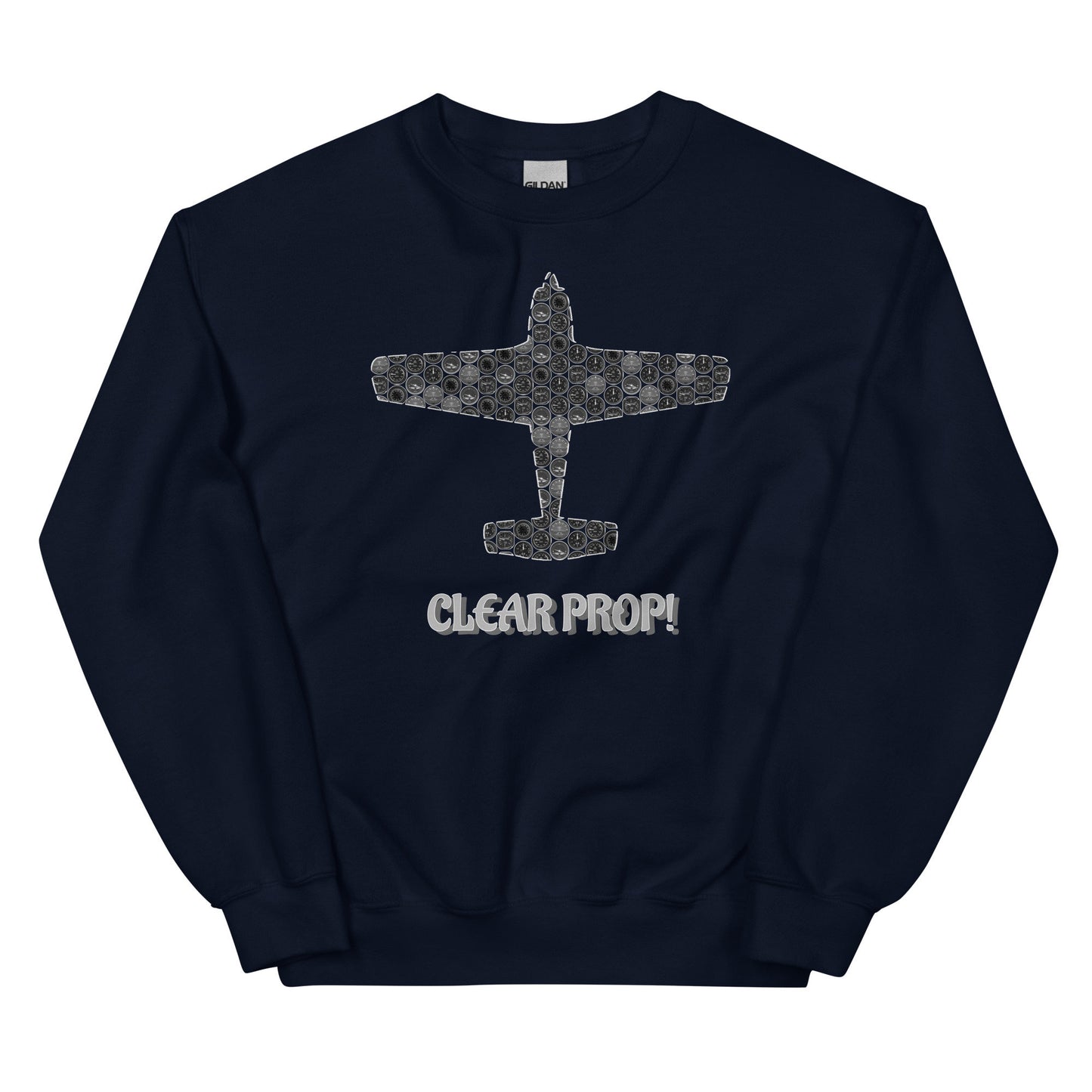 Unisex Clear Prop Airplane Collage Sweatshirt