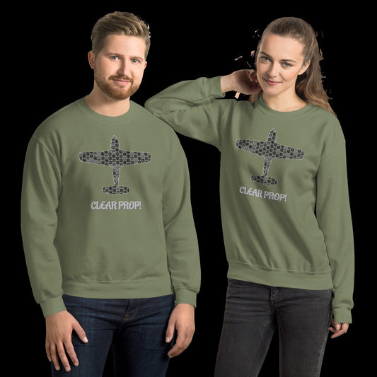 Unisex Clear Prop Airplane Collage Sweatshirt