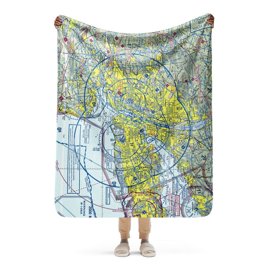 New York FAA VFR Sectional Sherpa Blanket featuring the NYC Class B Airspace